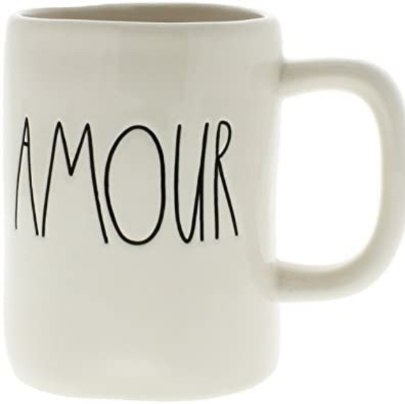 RAE DUNN by Magenta Amour Ceramic Coffee Mug White NWOT - Picture 1 of 4